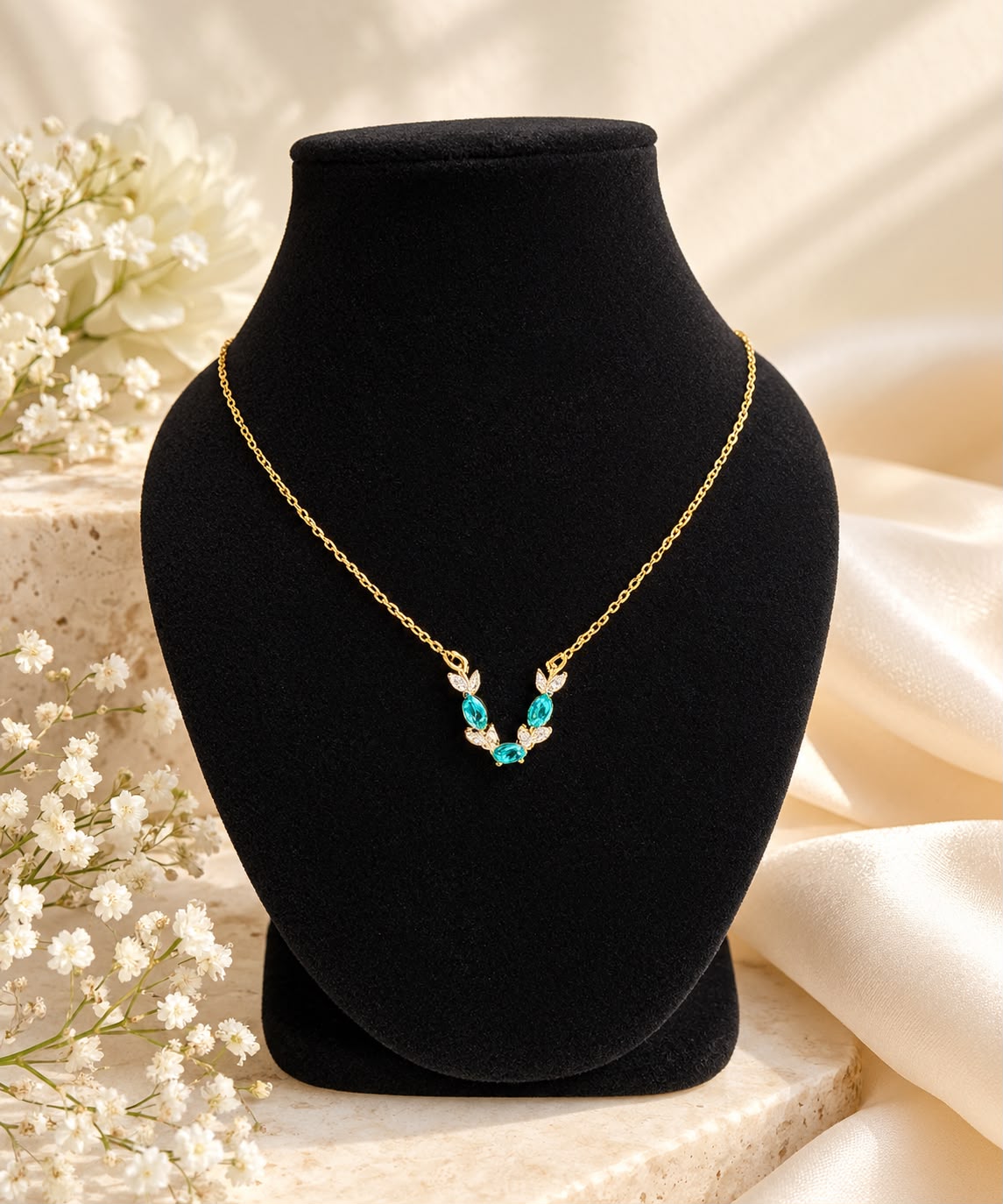 Blue leaf Necklace