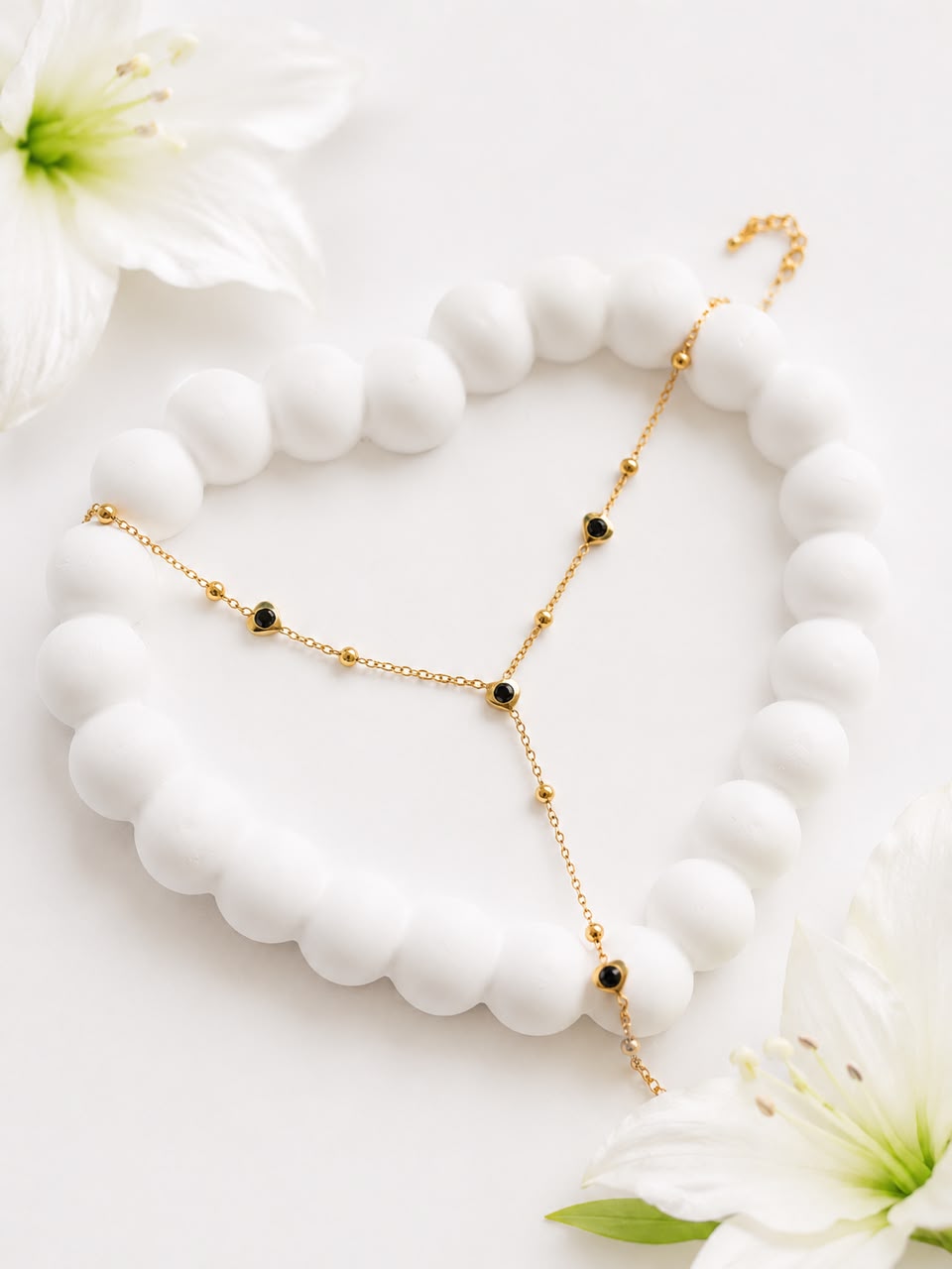 Black Heart Hand Chain Bracelet