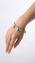 Blue Bead Charm Bracelet