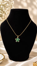 Emerald Green Flower Pendant Necklace