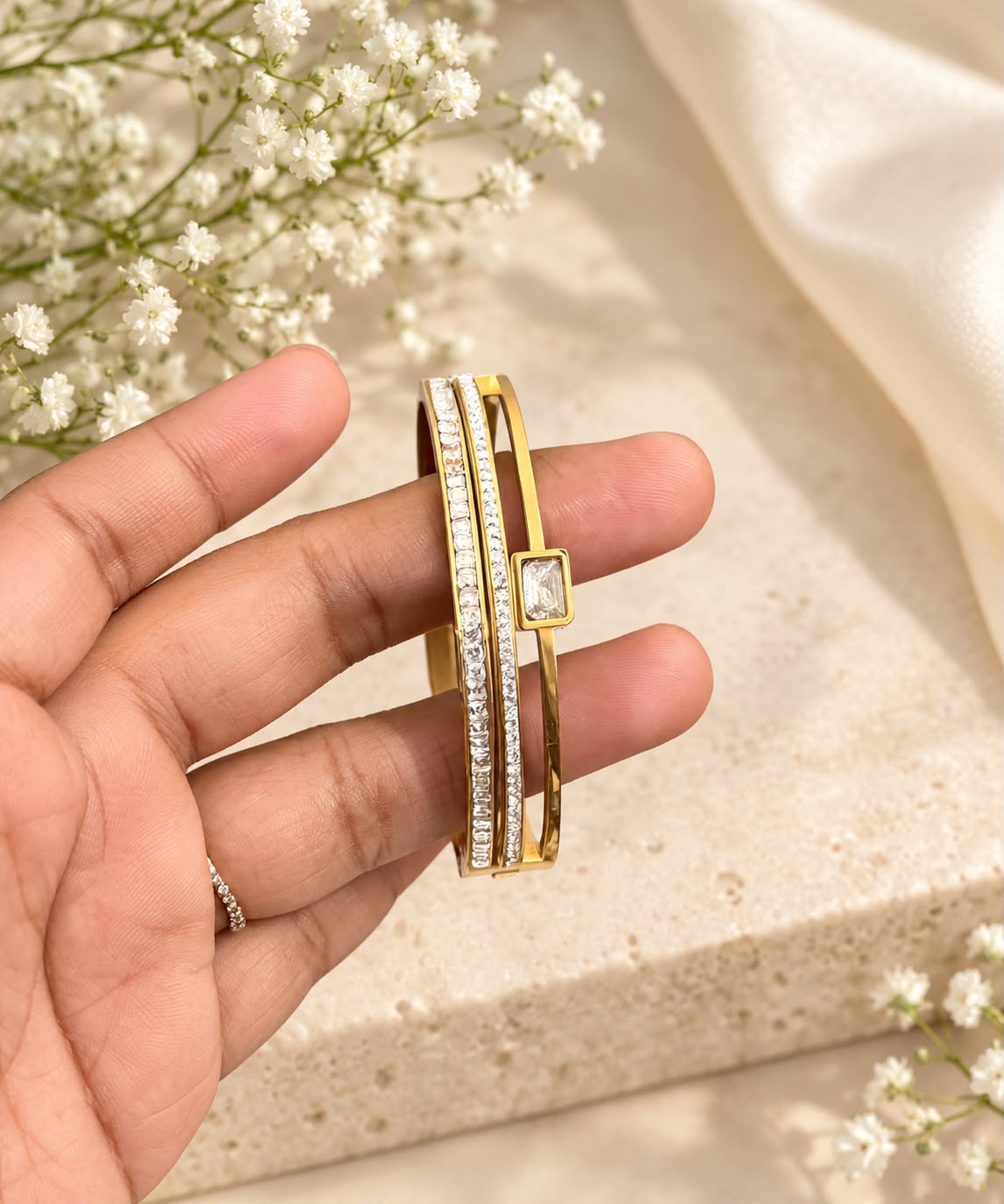 Gold Crystal Bangle