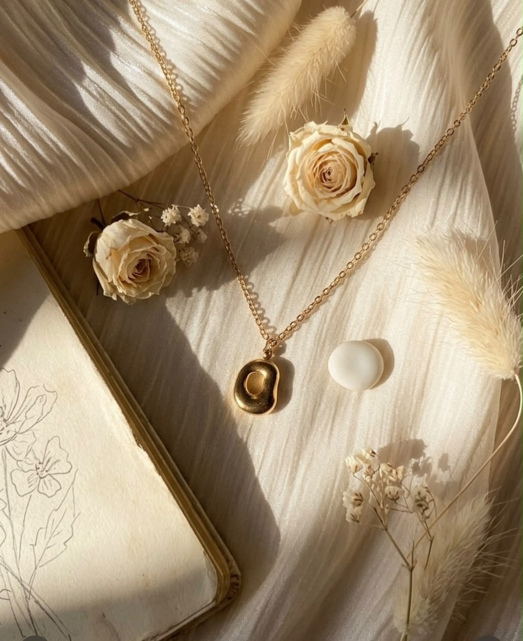 Organic Oval Pendant Necklace