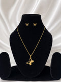 Petite Butterfly Necklace & Earrings Set