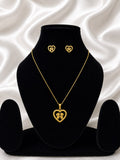 Sweethearts Couple Heart Necklace & Earrings Set